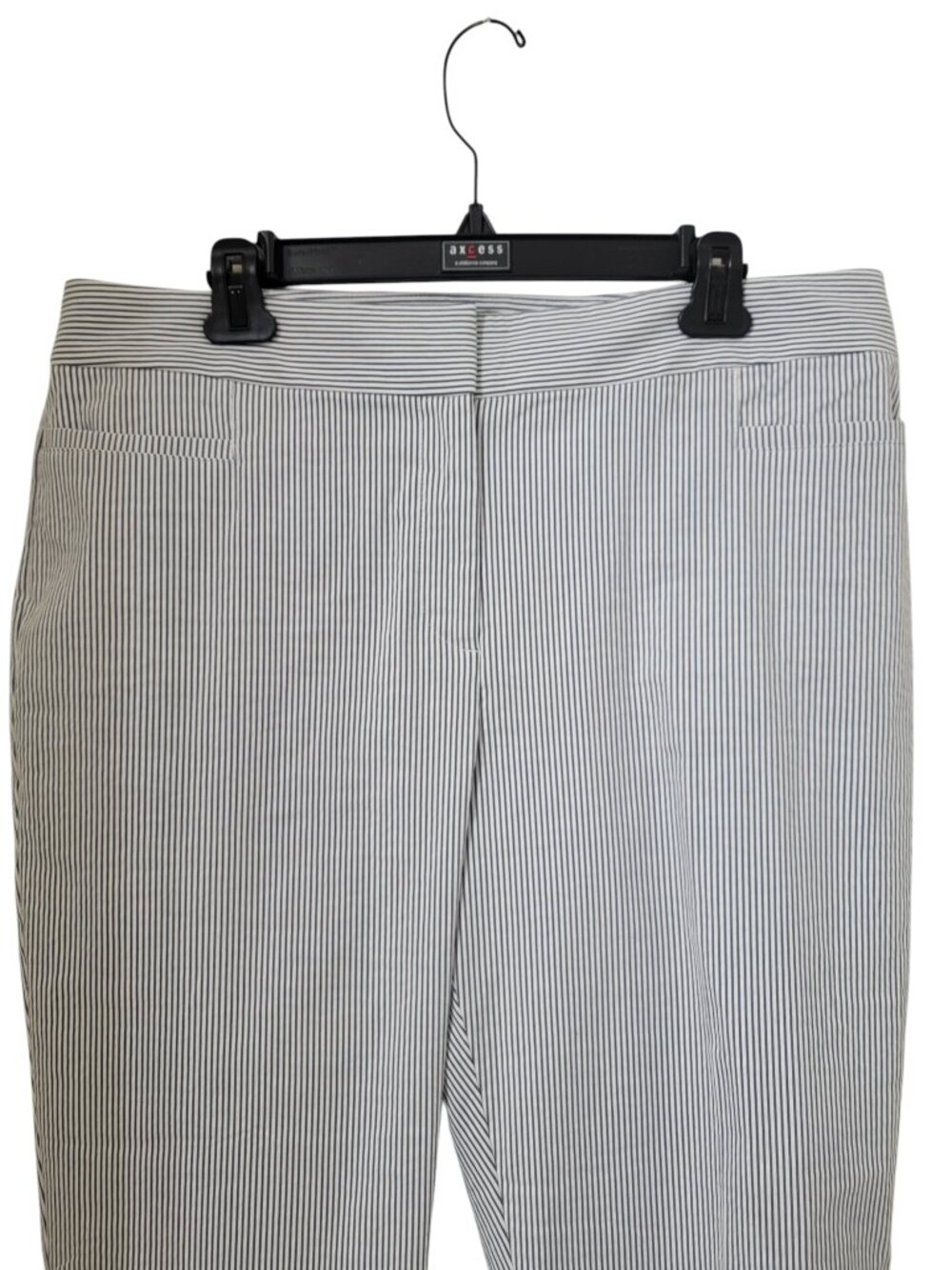 Ann Taylor Size 14 Blue & White Striped Seersucker Pants, Like New Condition - Picture 2 of 13